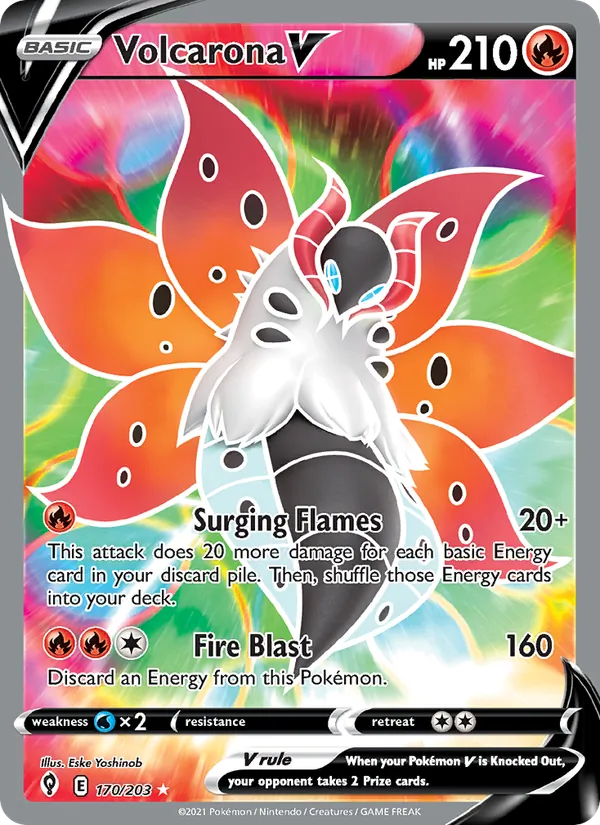 Volcarona V (Full Art) — SWSH07: Evolving Skies #170/203