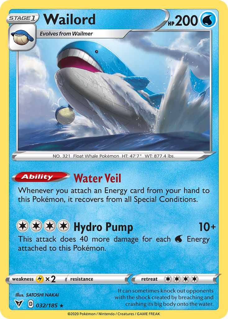 Wailord — SWSH04: Vivid Voltage #032/185