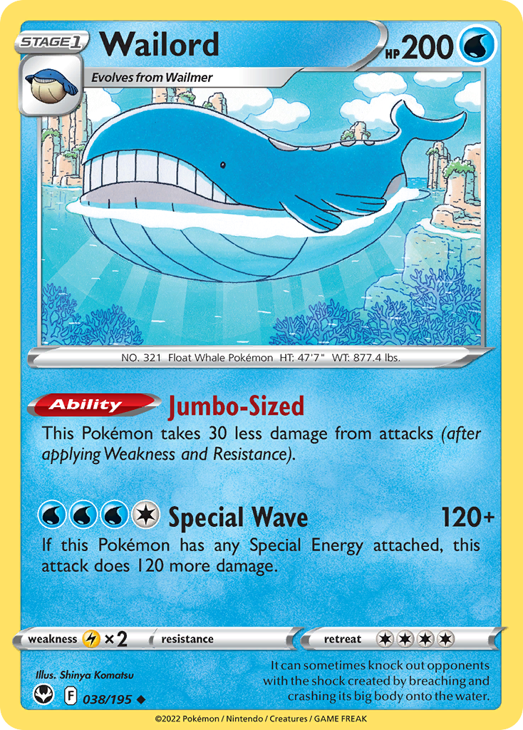 Wailord — SWSH12: Silver Tempest #038/195