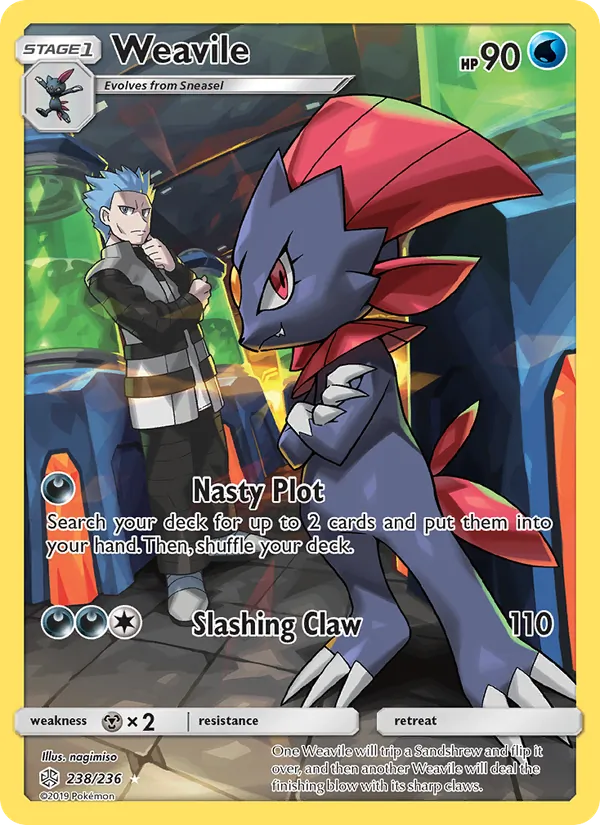 Weavile (Secret) — SM - Cosmic Eclipse #238/236
