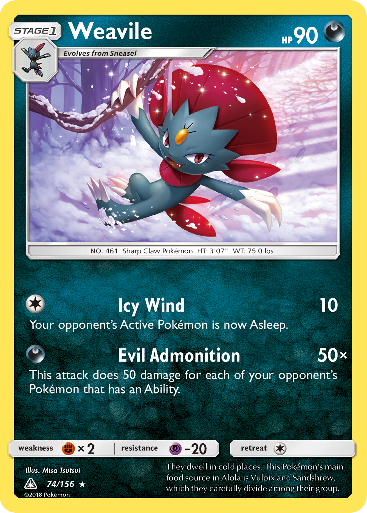 Weavile — SM - Ultra Prism #74/156