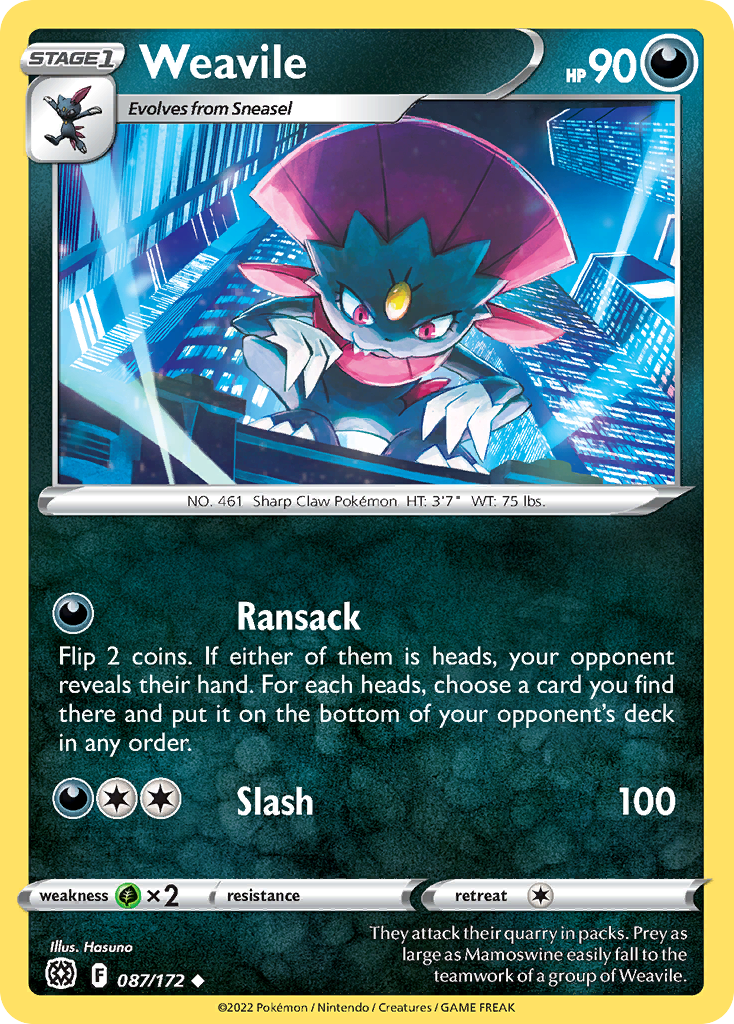 Weavile — SWSH09: Brilliant Stars #087/172