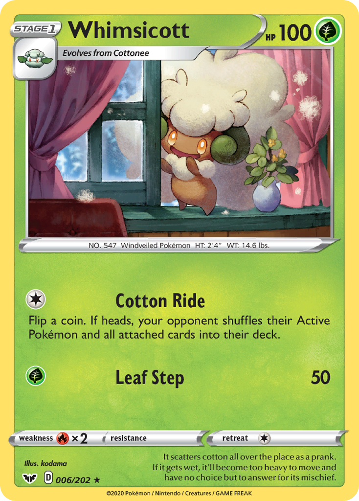 Whimsicott — SWSH01: Sword & Shield Base Set #006/202
