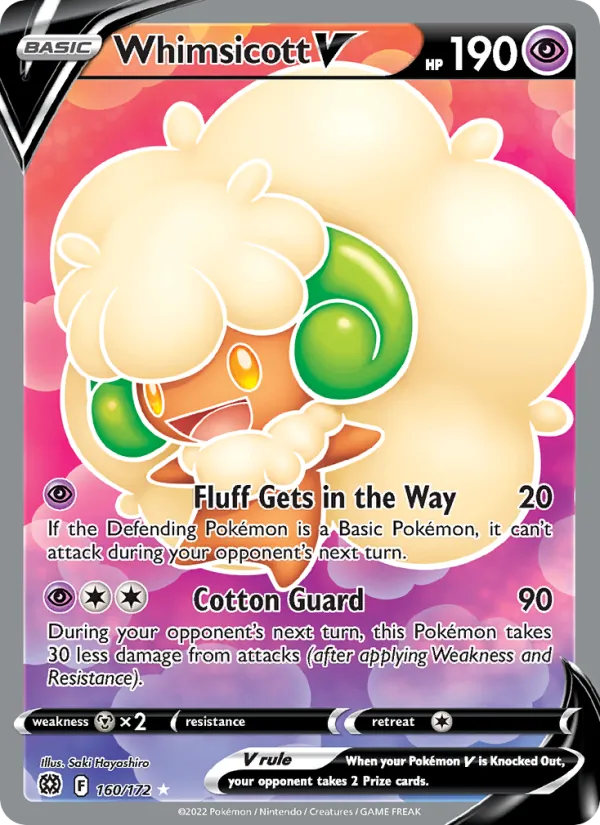 Whimsicott V (Full Art) — SWSH09: Brilliant Stars #160/172