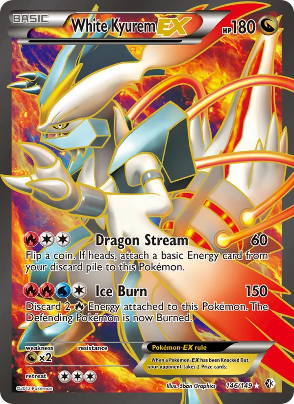 White Kyurem EX (146 Full Art) — Boundaries Crossed #146/149