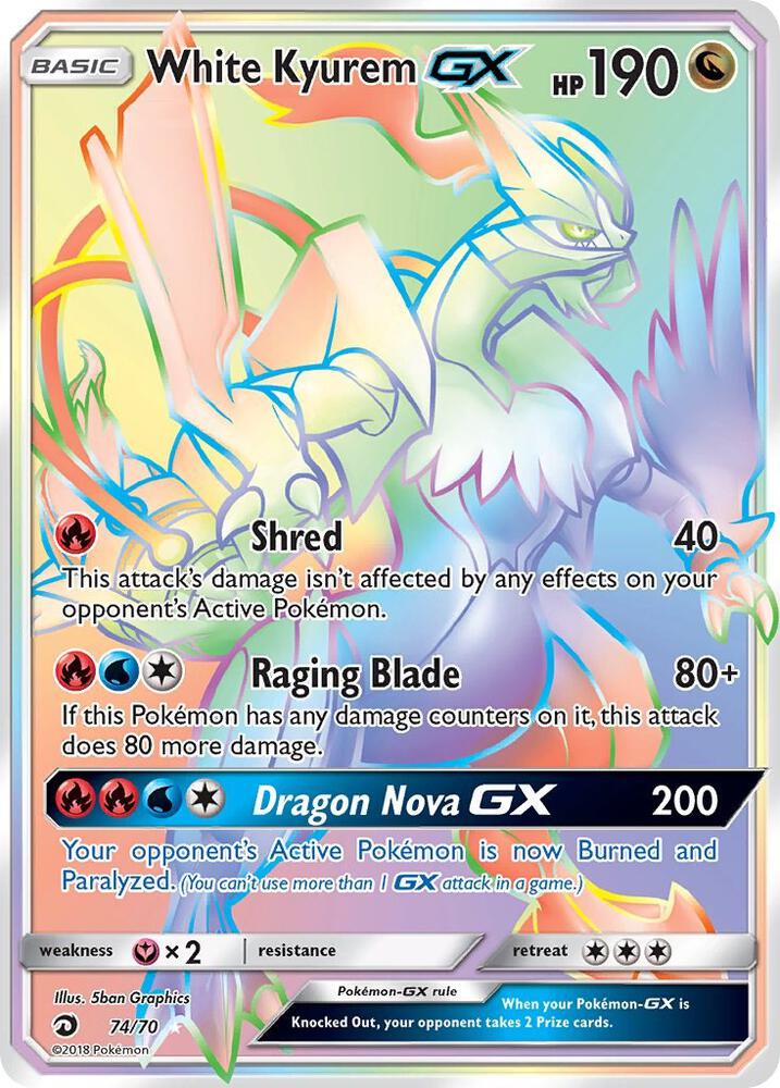 White Kyurem GX (Secret) — Dragon Majesty #74/70