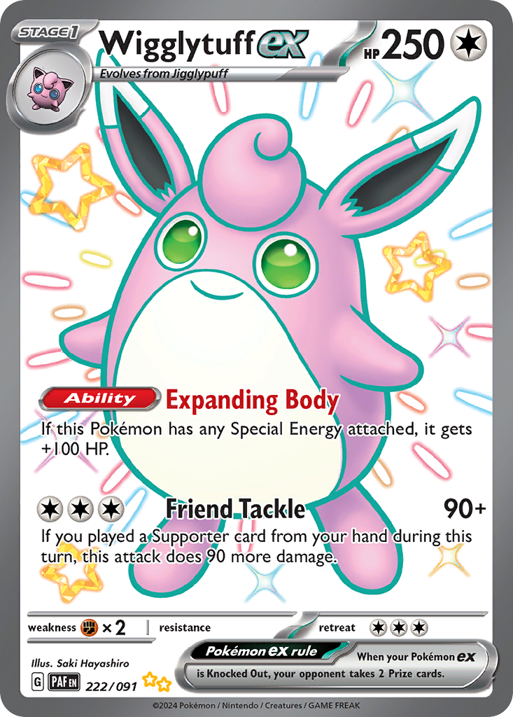 Wigglytuff ex — SV: Paldean Fates #222/091