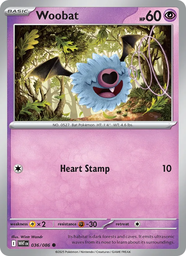 Woobat (Master Ball Pattern) — SV: White Flare #036/086