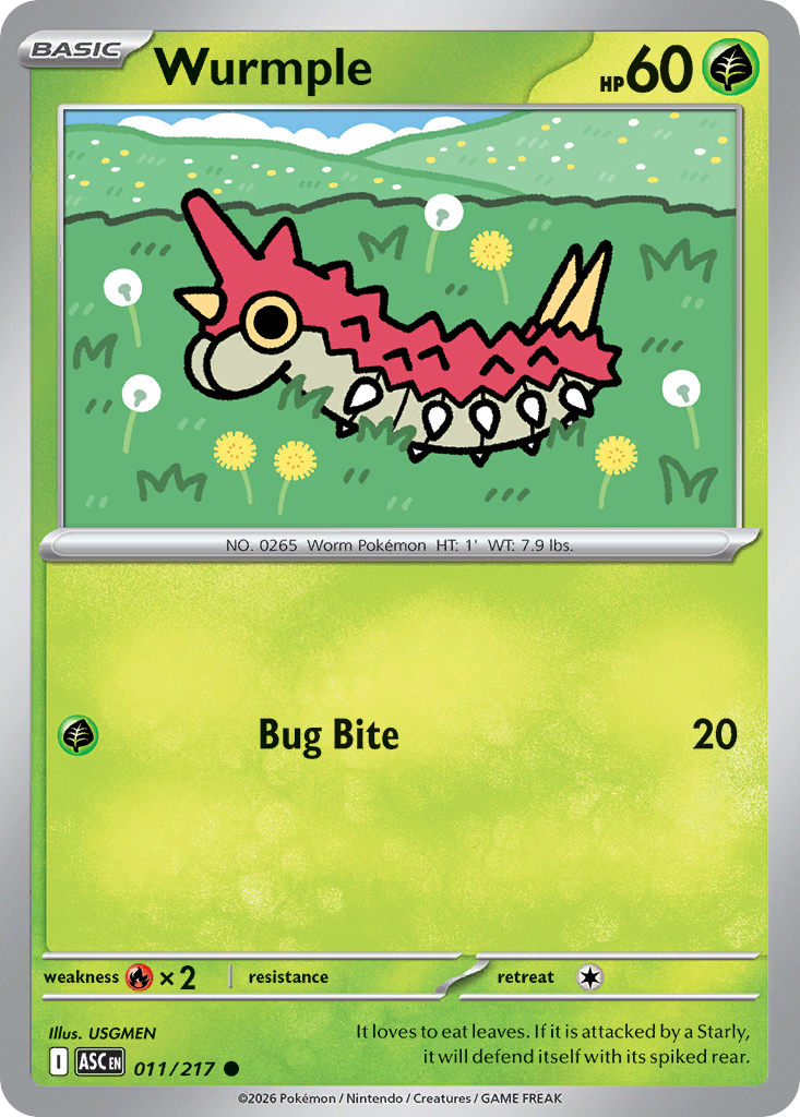 Wurmple (Love Ball) — ME: Ascended Heroes #011/217