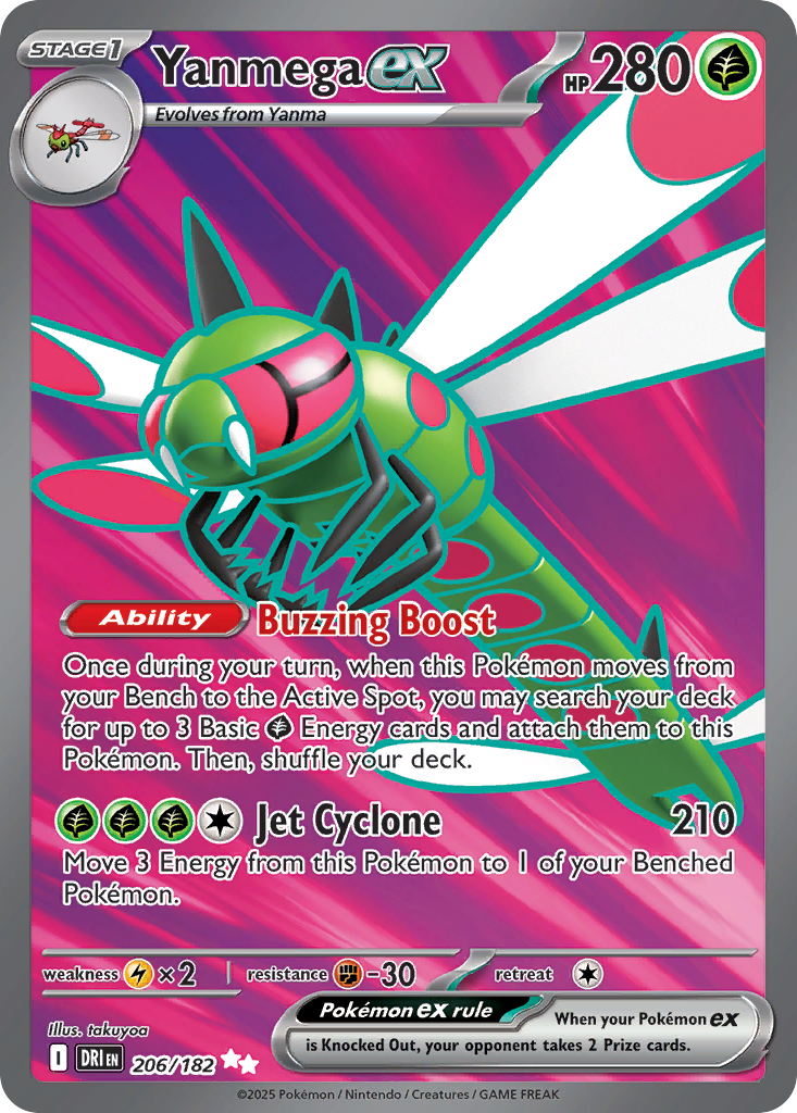 Yanmega ex — SV10: Destined Rivals #206/182