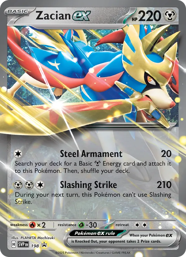 Zacian ex — SV: Scarlet & Violet Promo Cards #198