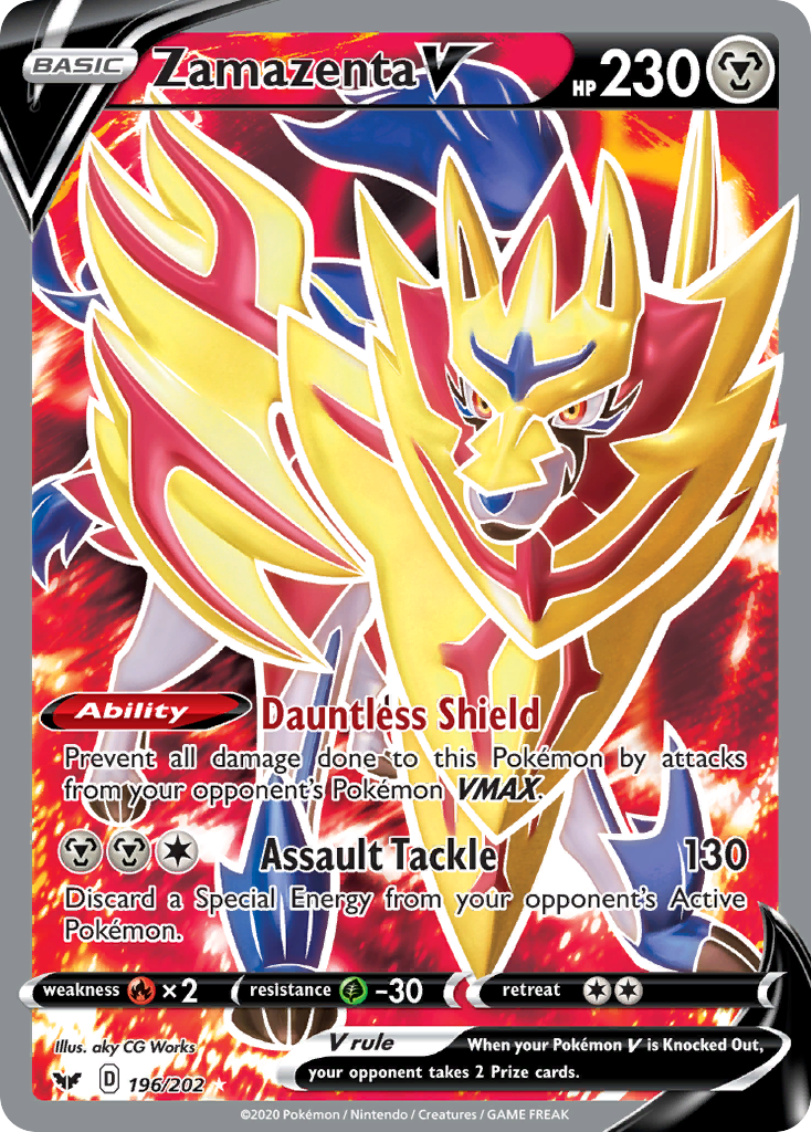 Zamazenta V (Full Art) — SWSH01: Sword & Shield Base Set #196/202