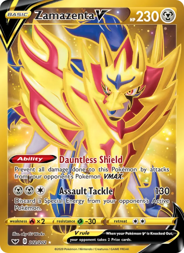 Zamazenta V (Secret) — SWSH01: Sword & Shield Base Set #212/202