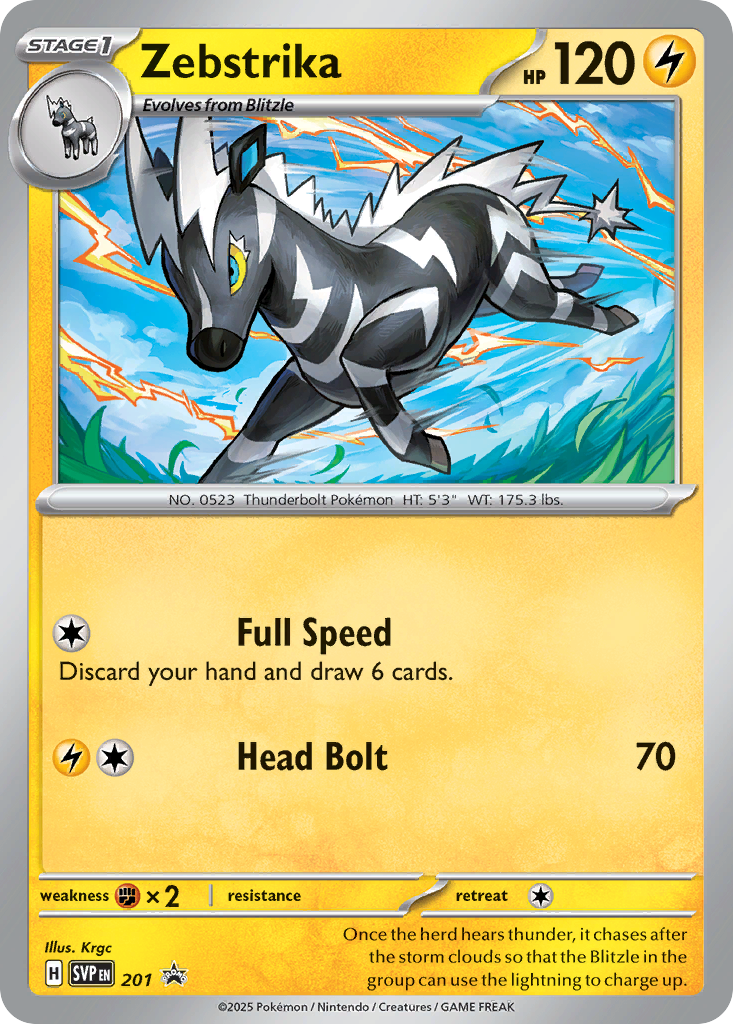 Zebstrika — SV: Scarlet & Violet Promo Cards #201