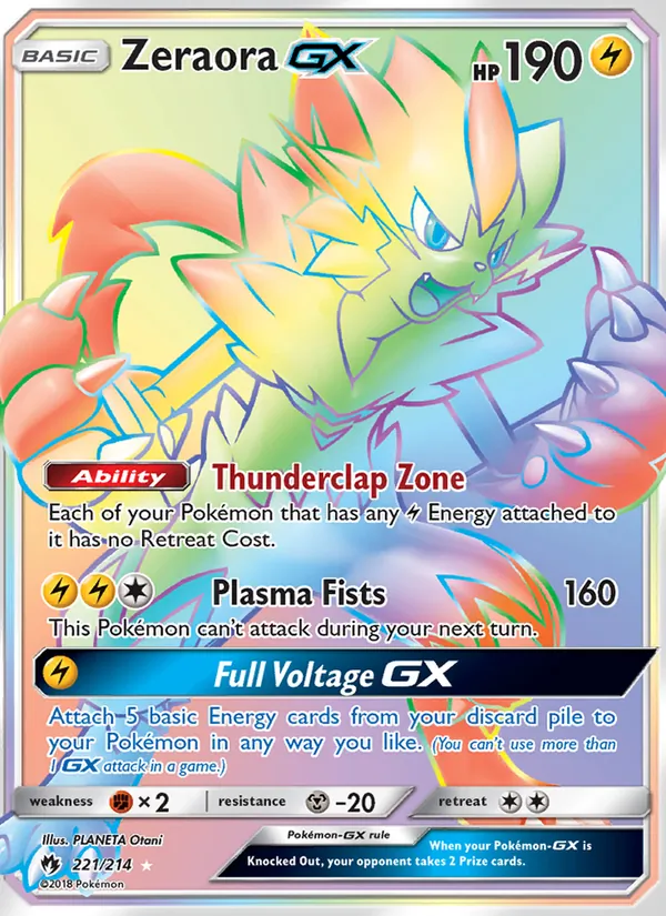 Zeraora GX (Secret) — SM - Lost Thunder #221/214