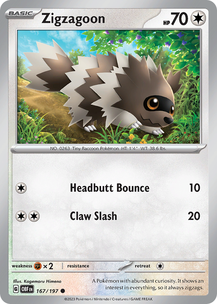 Zigzagoon — SV03: Obsidian Flames #167/197