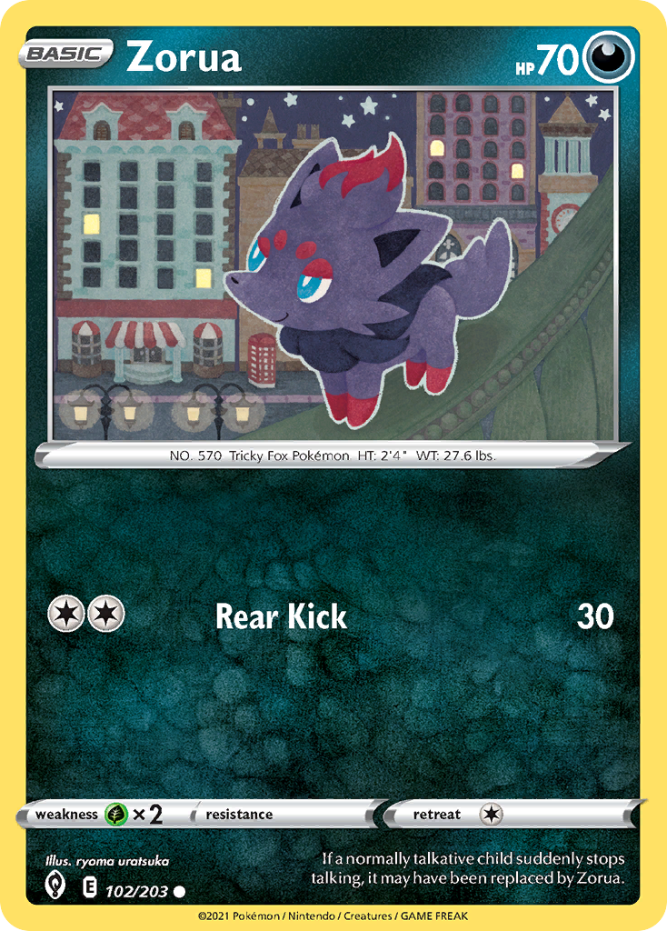 Zorua — SWSH07: Evolving Skies #102/203
