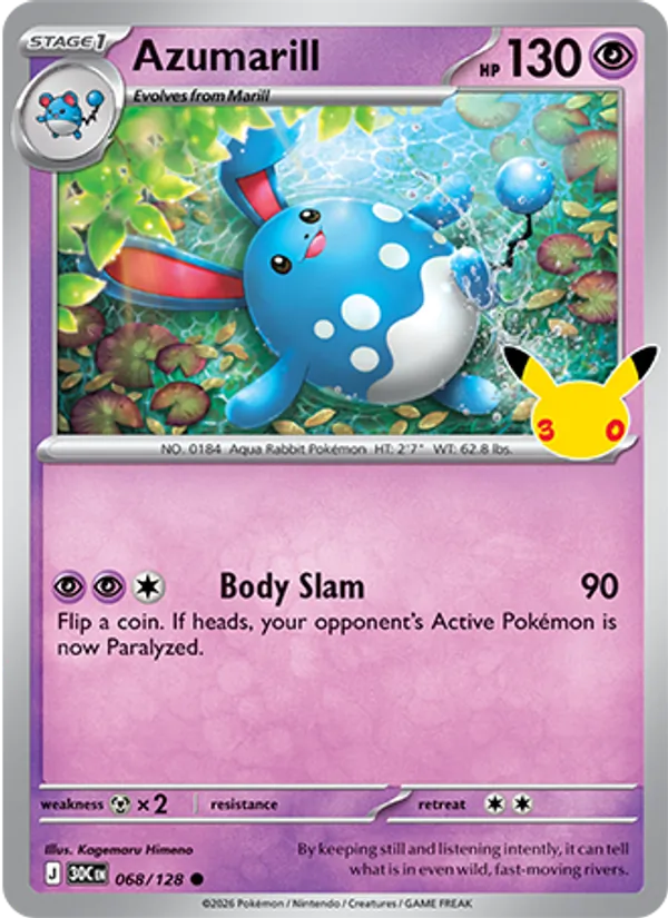 Azumarill — ME: 30th Celebration #068/128