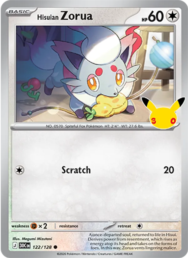 Hisuian Zorua — ME: 30th Celebration #122/128