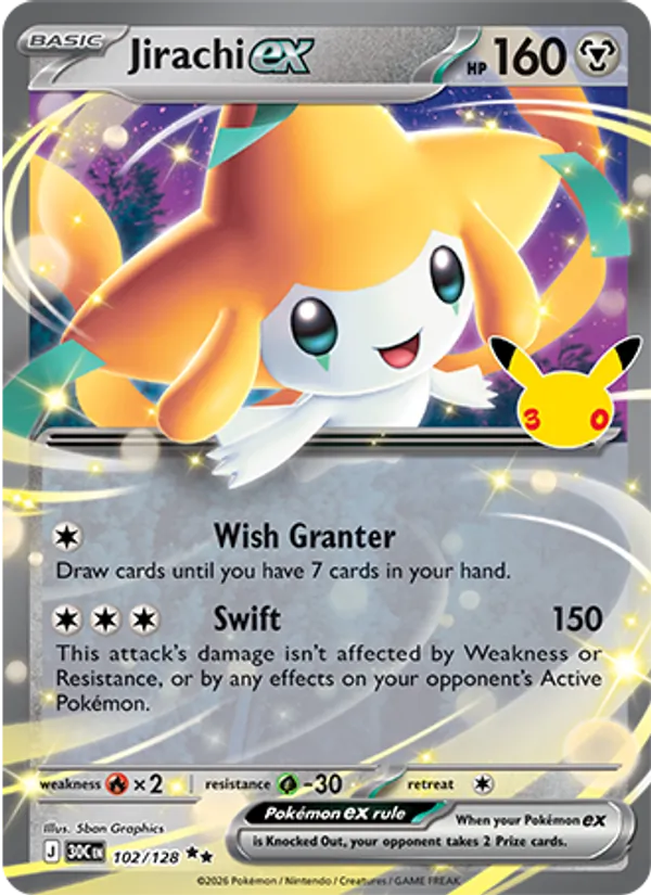 Jirachi ex — ME: 30th Celebration #102/128