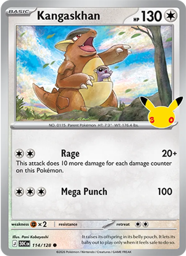 Kangaskhan — ME: 30th Celebration #114/128