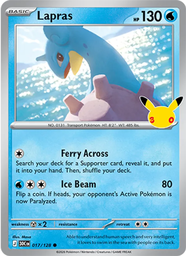 Lapras — ME: 30th Celebration #017/128