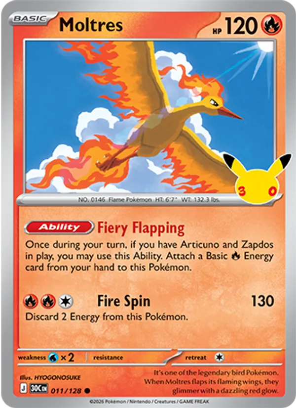 Moltres — ME: 30th Celebration #011/128
