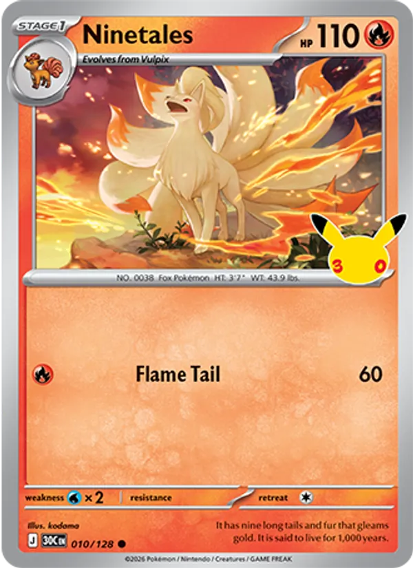 Ninetales — ME: 30th Celebration #010/128