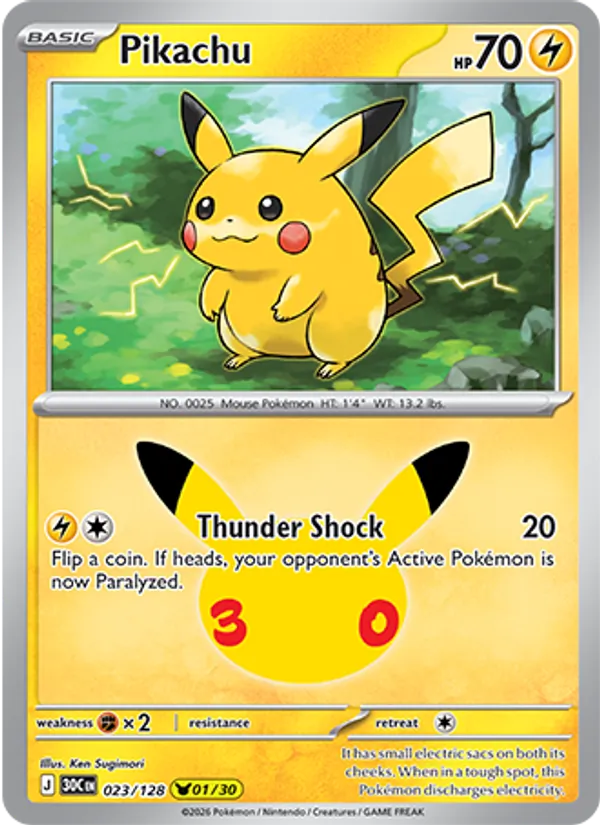 Pikachu — ME: 30th Celebration #023/128