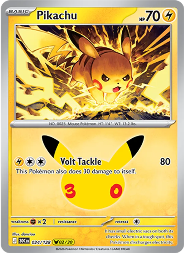 Pikachu — ME: 30th Celebration #024/128