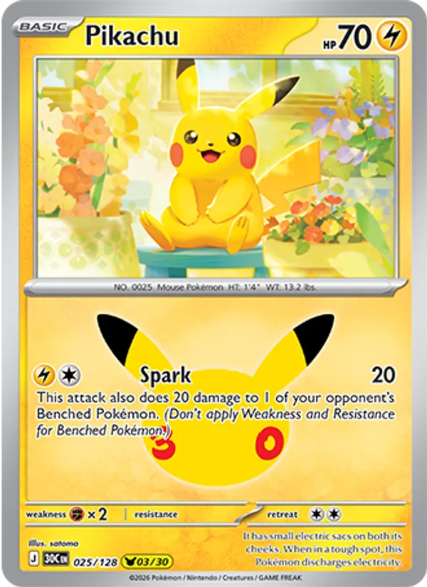 Pikachu — ME: 30th Celebration #025/128