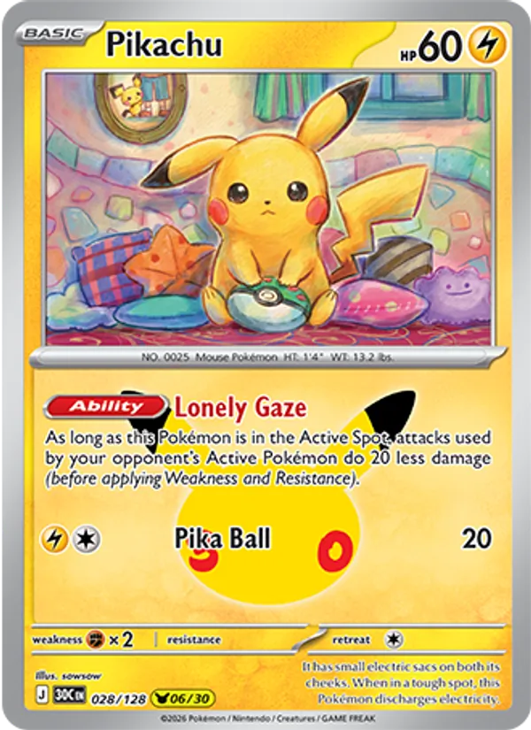 Pikachu — ME: 30th Celebration #028/128