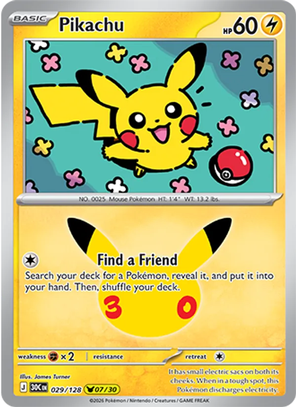 Pikachu — ME: 30th Celebration #029/128