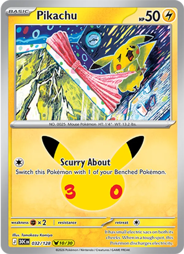 Pikachu — ME: 30th Celebration #032/128