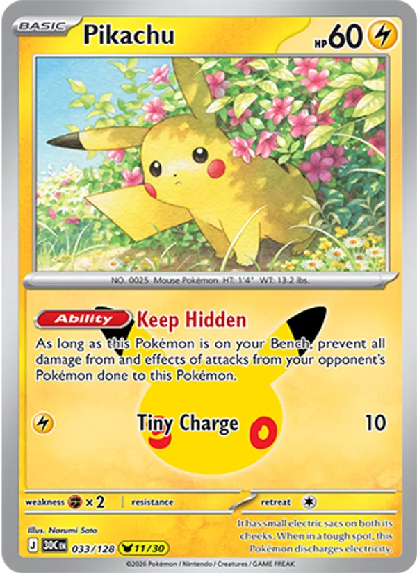 Pikachu — ME: 30th Celebration #033/128