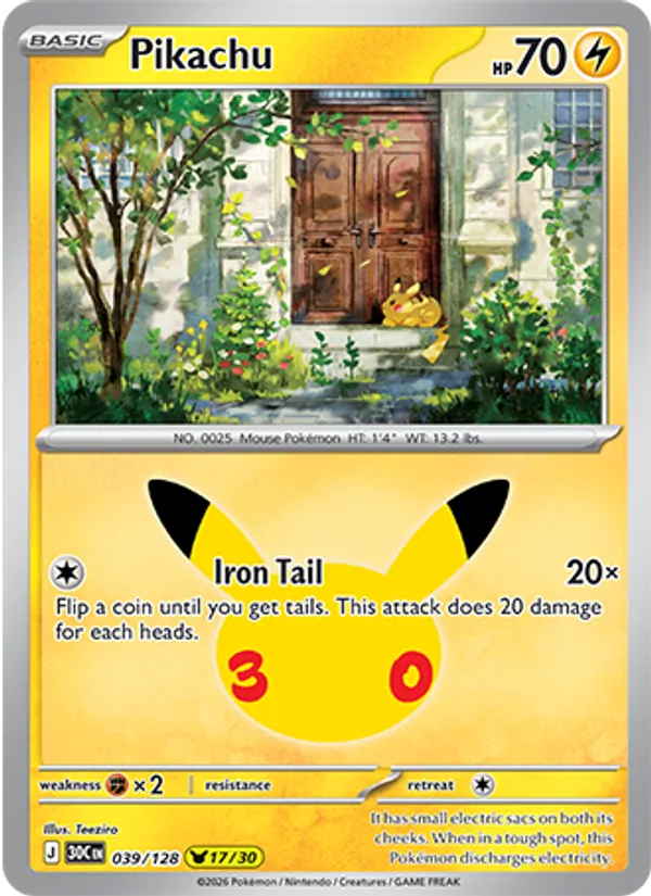 Pikachu — ME: 30th Celebration #039/128