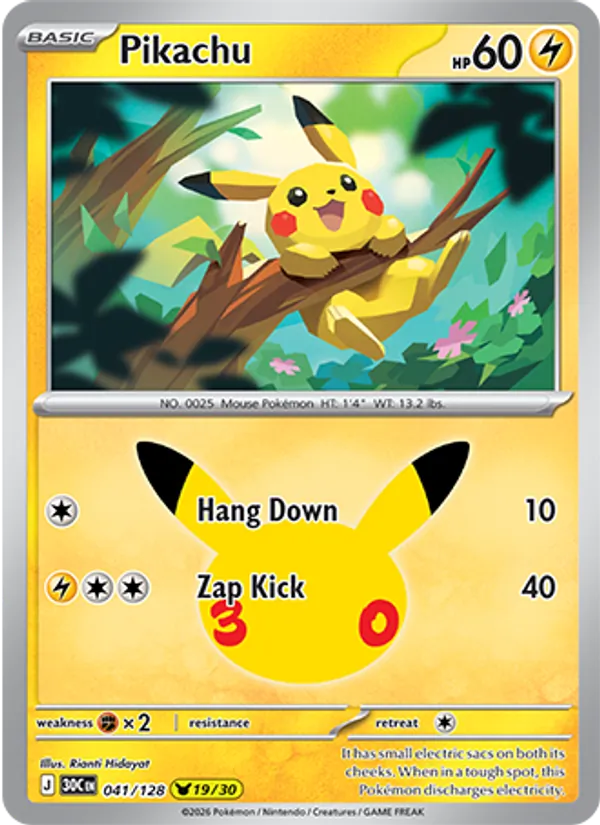 Pikachu — ME: 30th Celebration #041/128