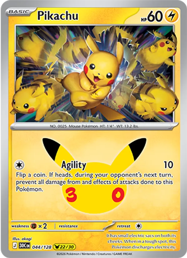 Pikachu — ME: 30th Celebration #044/128
