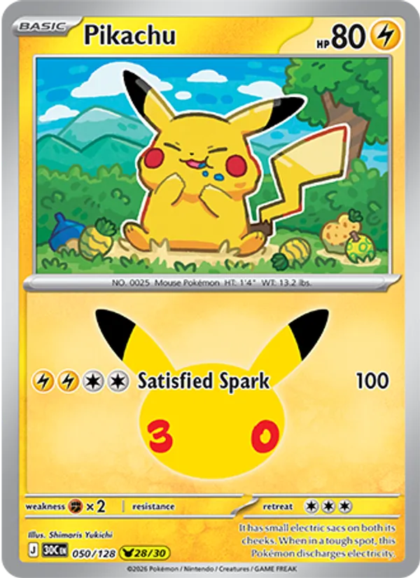 Pikachu — ME: 30th Celebration #050/128