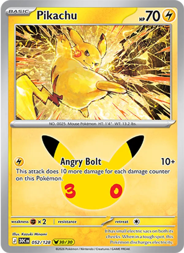 Pikachu — ME: 30th Celebration #052/128