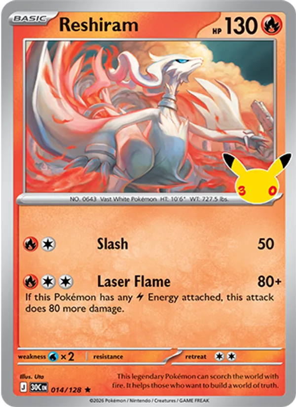 Reshiram — ME: 30th Celebration #014/128