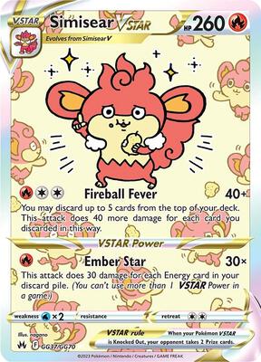 Simisear VSTAR — SWSH: Crown Zenith: Galarian Gallery #GG37/GG70