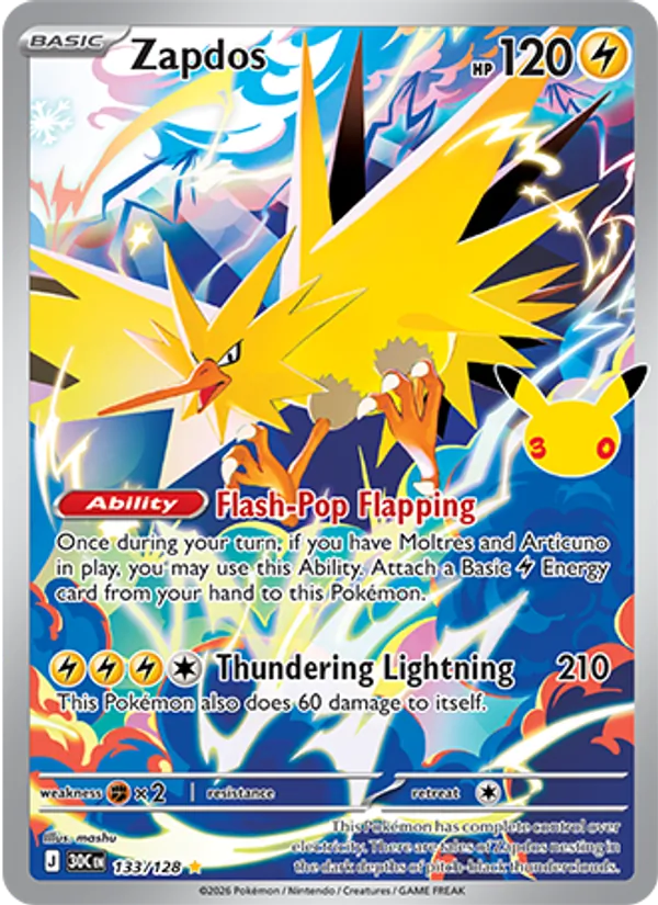 Zapdos — ME: 30th Celebration #133/128